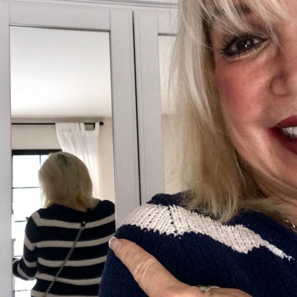 🔴SALE! J CREW COTTON STRIPE Cool Navy & White - Picture 6 of 8